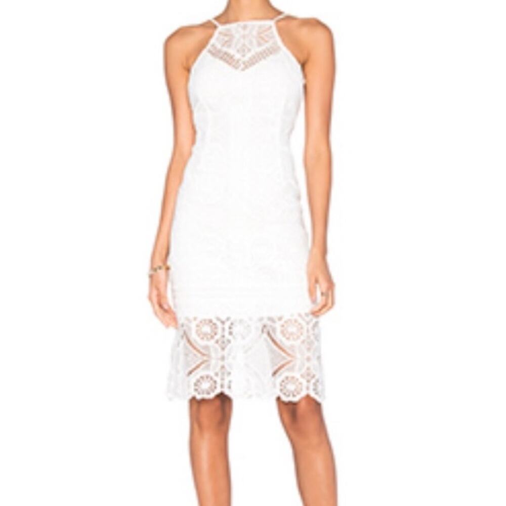 J.O.A Los Angeles white lace crochet dress sleeveless wedding engagement small
